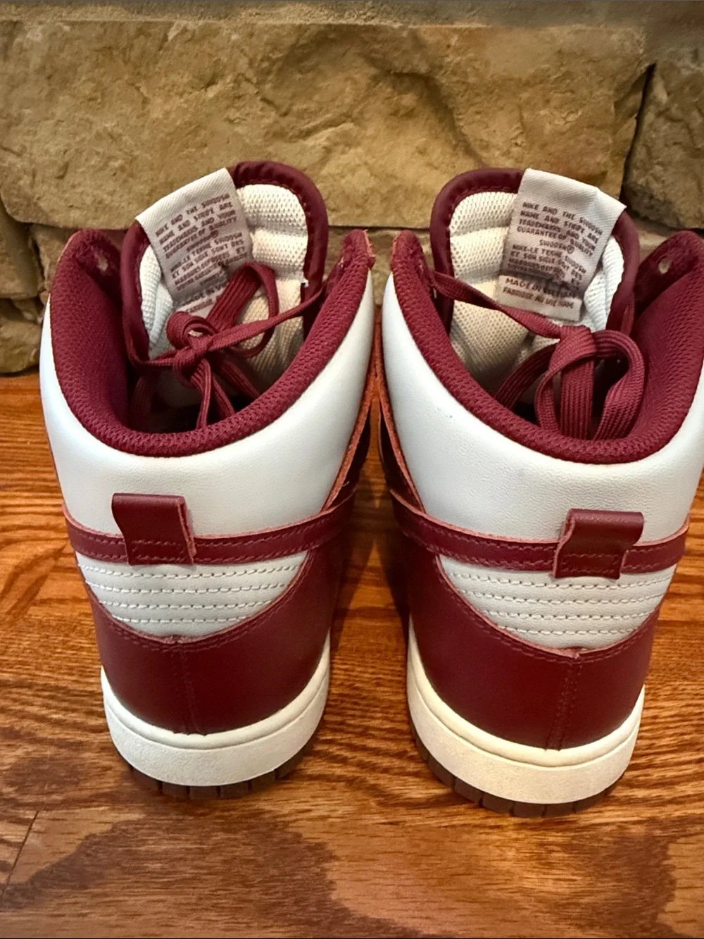Nike Dunk High in Maroon and White